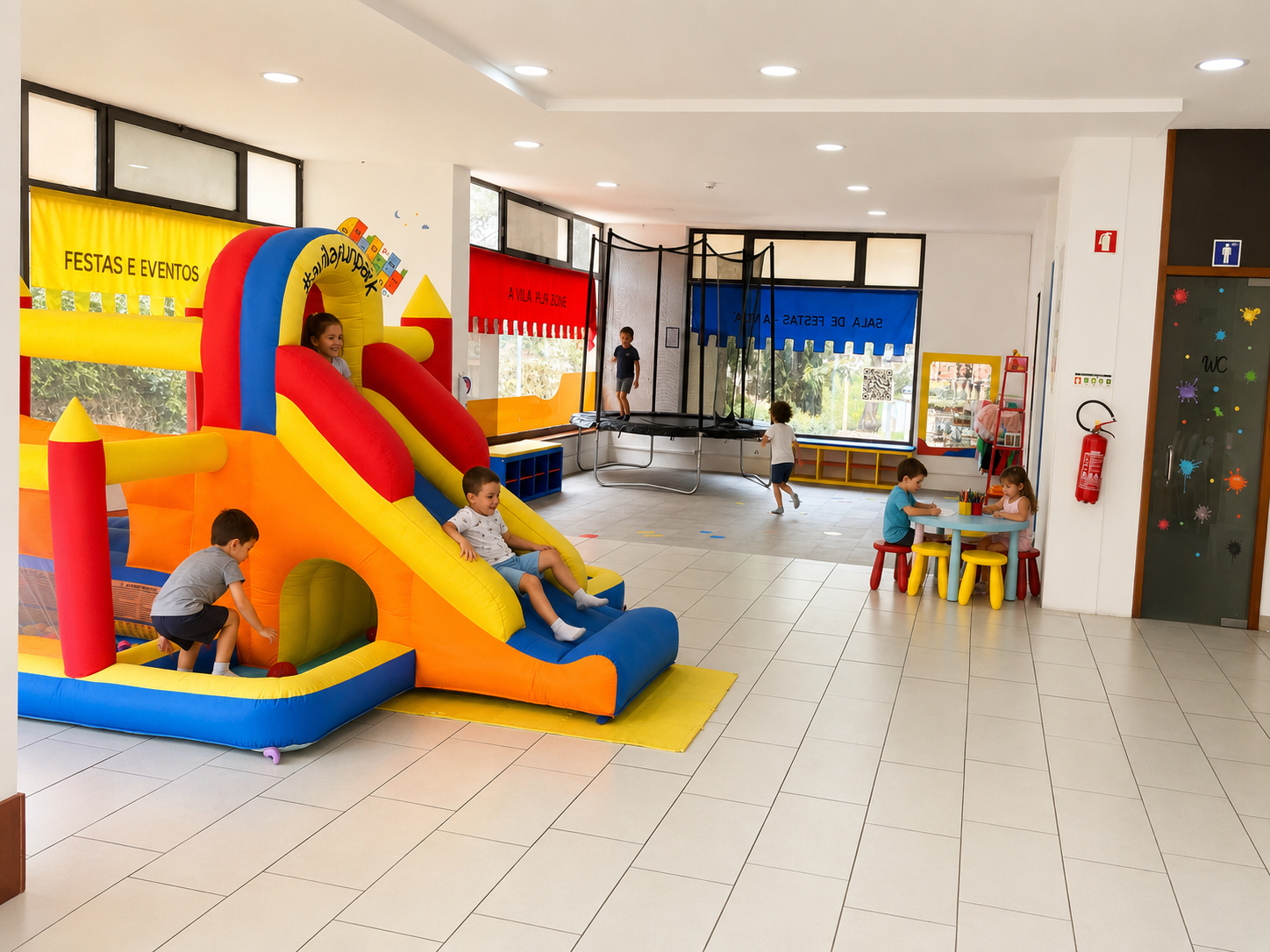 Sala de festas em Lamego A Vila Play Zone com trampolim e zona infantil
